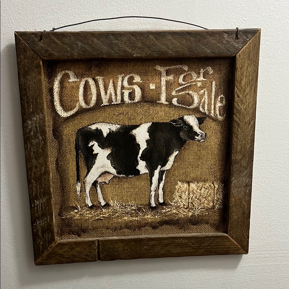 Farmhouse Style Black and White Cow Wall Decor